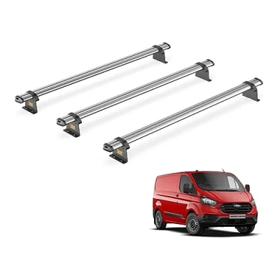 Image of Van Guard Trade Roof Rack for Ford Transit Custom (2013 2024 GEN1) 3 Steel Bars [Only Suitable Standard Models] UltiBar SB304