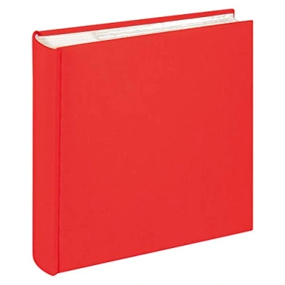 Image of walther Design Photo Album Red 200 Photos 10 x 15 cm Memo Slip in Linen, Cloth ME 510 R