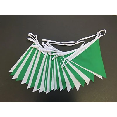 Image of Green and White St Patrick&#039;s Day Irish Bunting 10m Single Sided