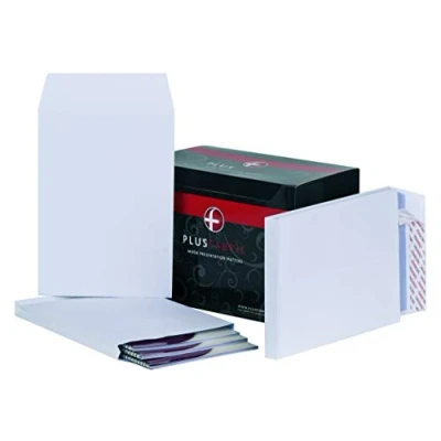 Image of Plus Fabric C4 Prestige White 120gsm Gusset P&amp;S Powertac Pocket Box of 100 Envelopes