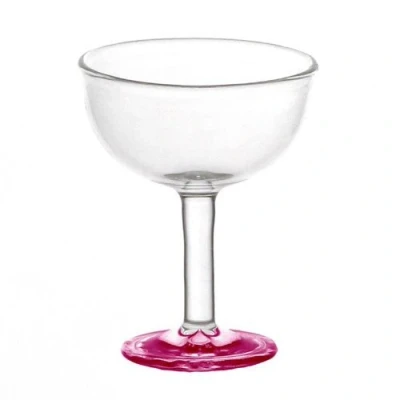 Image of MyTinyWorld Dolls House Miniature Handmade Pink Based Curved Cocktail Glass