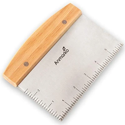 Image of Stainless Steel Metal Griddle Scraper Chopper Great as Dough Cutter for Bread and Pizza Multipurpose Kitchen Utensil Flat Top Commercial Quality