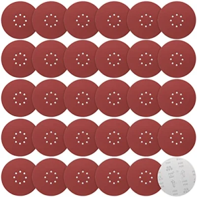 Image of STEBRUAM 225 mm Sanding Discs 600 Grit, 30 Pieces Orbital Sander 9 inch large Hook and Loop 8 Holes Round Sandpaper Sheet for Grinding Giraffe, Drywall Pads