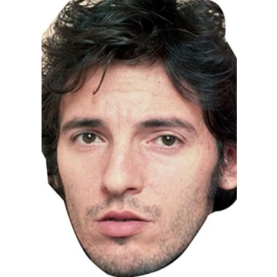 Image of FoxyPrinting Bruce Springsteen Young Music Celebrity Cardboard Party Face Mask Fancy Dress