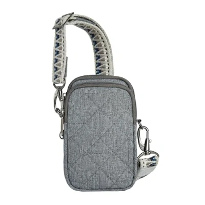 Image of Travelon Unisex&#039;s Anti Theft Boho 2 Compartment Phone Crossbody, Gray Heather, One Size