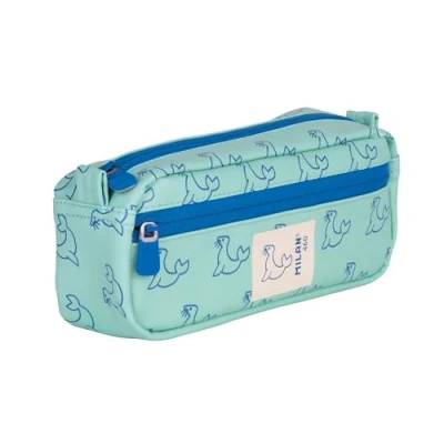 Image of MILAN® Rectangular Pencil case 2 zips, 460 Since 1918, Green