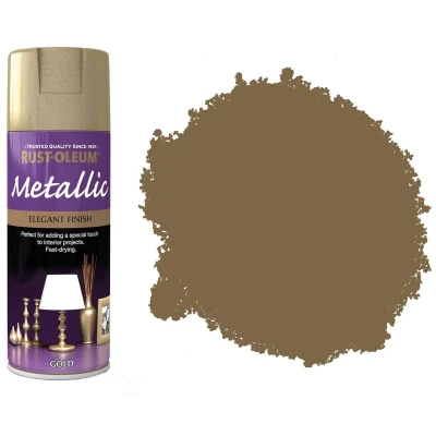Image of Rust Oleum AE0110001E8 400ml Metallic Spray Paint Elegant Gold