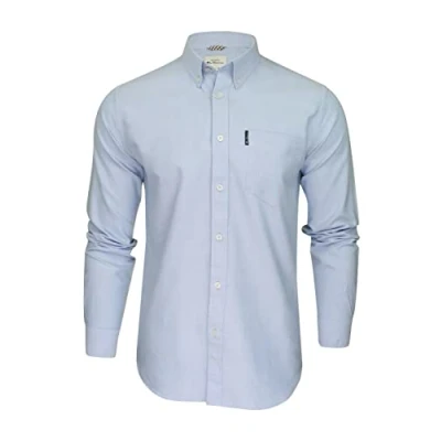 Image of Ben Sherman Mens Long Sleeve Button Down Collar Oxford Shirt 48578 Blue