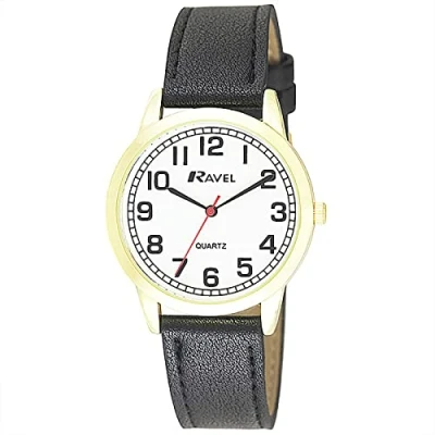 Image of Ravel Unisex Everyday Quartz Watch with Minute Track (36mm case) R0132.12.1 Black/Gold Tone