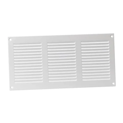 Image of EUROPLAST 300x150mm / 12x6&quot; inch White Metal Air Vent Grille Cover with Insect Mesh Ventilation
