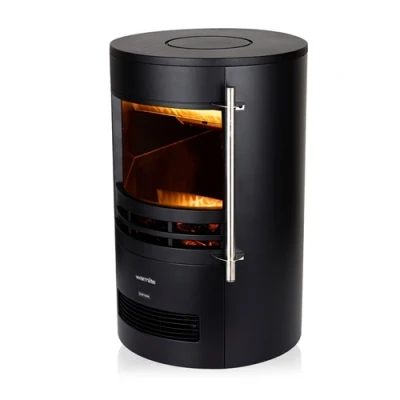 Image of Warmlite 2KW Elmswell Round Contemporary Flame Effect Stove