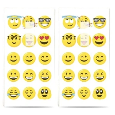 Image of 20 Individual Handkerchiefs Kids Emojis. 2 Packs of 10 Tissues Printed as a Gift