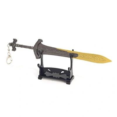 Image of Hanaiette 1pc Elden Ring Game peripheral weapons Model Keychain with Display Stand for Anime fans (STYLE 6)