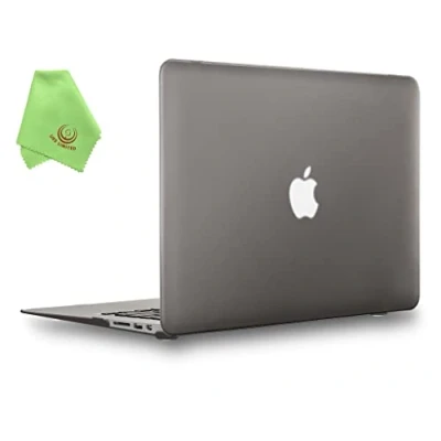 Image of UESWILL Smooth Touch Matte Hard Shell Case Cover Compatible with MacBook Air 11 inch (Model: A1370 / A1465) + Microfibre Cleaning Cloth, Gray