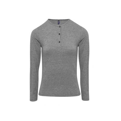 Image of Premier Unisex Womens/Ladies Long John Roll Sleeve Tee (Grey Marl) Size X Small