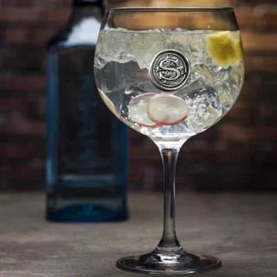 Image of English Pewter Company Personalised Gin Glass with Your Choice of Initial Unique Gift for Men or Women, Birthdays, Anniversaries (S) [MON319]