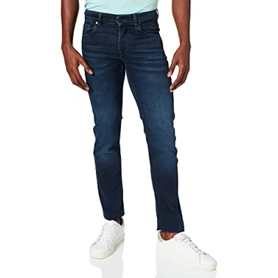 Image of 7 for all mankind Slimmy LUXE Performance Straight leg jeans, Men&#039;s, Size: 29, Dark blue