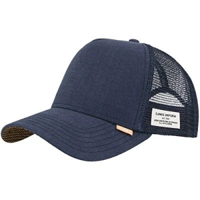 Image of Djinns Men Trucker Caps Glen Check High Fitted blue Adjustable