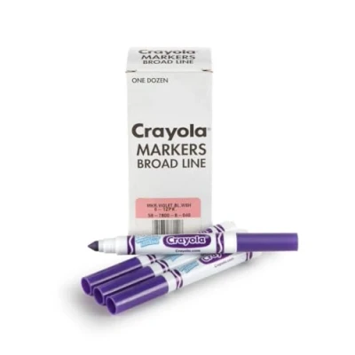 Image of Crayola Washable Markers Violet Purple (12ct), Kids Broad Line Markers, Bulk for Classrooms &amp; Teachers