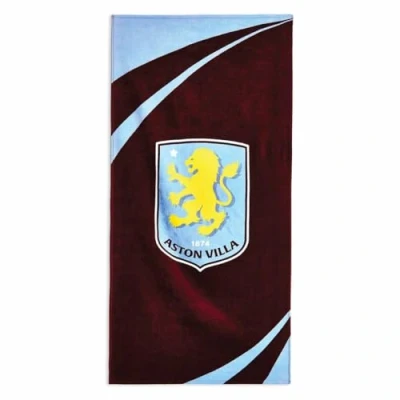 Image of The Gift Scholars Aston Villa Beach Towel Official Licensed 100% Cotton Large 140 x 70 cm (55 28 in) Perfect for Pool