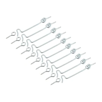 Image of 10 Pack Cabin Hook and Eye Latch 1.5 inch for Gate Door Swivel Window Metal Slide Barn Bathroom Toilet Cabinet Cupboard Shed Multi Purpose Use