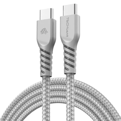 Image of TECHGEAR USB C to Charger Cable 60W [1M] STRONG Braided Fast Charging Type Data Lead Compatible with iPhone 15, iPad Pro, 10th Generation/MacBook Samsung S24/A15/Pixel 8