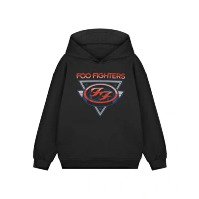 Image of Foo Fighters Kids Hooded Fleece Classic Black Band Logo Long Sleeve Music Theme Casual Wear Unisex Children&#039;s Graphic Top Pullover Sweatshirt
