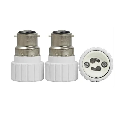 Image of FINELED B22 to GU10 Light Adapter,B22 Bayonet Cap Socket Base Converter for Lamp Bulb Holder Fitting(Pack of 3)