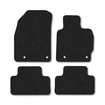 Image of Car Mats Compatible with Mazda Cx 7 (2007 2011) Tailored Fit Black Carpet Floor Set Accessory Custom 4 Pieces Anti Slip Backing &amp; Binding Trim Edge