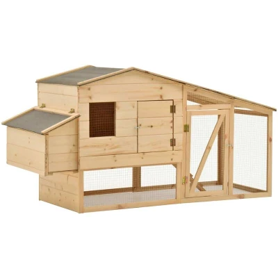 Image of vidaXL Chicken Cage Solid Pine Wood 178x67x92 cm