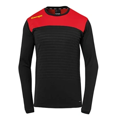 Image of Kempa Emotion 2.0 Long Sleeve Shirt Men&#039;s Longsleeve Black/Red/Yellow, XX Large