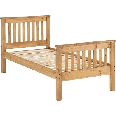 Image of Seconique Monaco 3&#039; Single High End Bed in Distressed Waxed Pine
