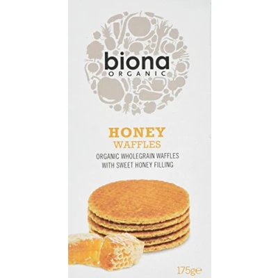 Image of Biona Organic Honey Waffles 175 g (Pack of 12)