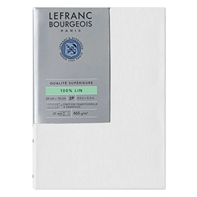 Image of Lefranc Bourgeois 111217 Stretcher Frame 100% Linen in Premium Quality, Ready to Use, Primed with Titanium Dioxide, Gesso, Side Nailed on Solid Pine Wood 2P