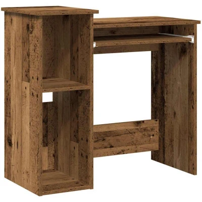 Image of vidaXL Desk with Shelves Old Wood 84x40x78 cm Engineered