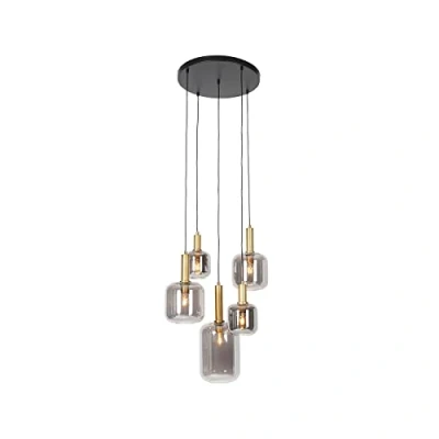 Image of Pendant Light Black with Gold Smoke Glass 5 Zuzanna