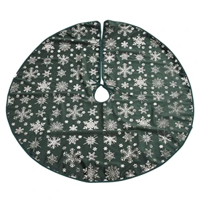 Image of 95cm Christmas Tree Skirt Base Cover Xmas Fabric For Green