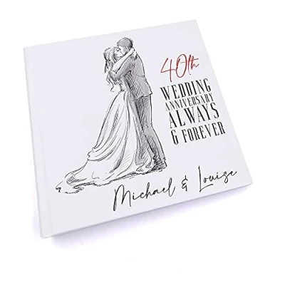 Image of ukgiftstoreonline Personalised 40th Wedding Anniversary Photo album Gift