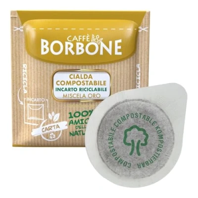 Image of Caffè Borbone Compostable Pads, Gold Coffee Blend 50 Pods ESE System