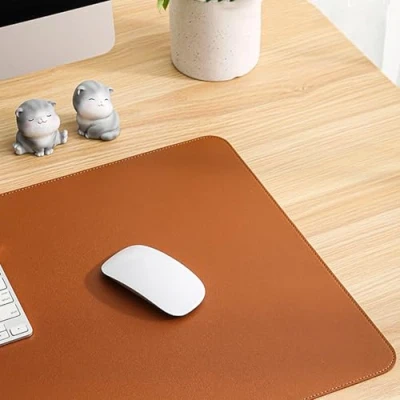 Image of Leather Desk Mat, Non Slip Keyboard Mouse Pad Laptop Pad, Waterproof Large Protector Desk, Computer Office Mat Accessories (70 * 30cm,Brown)