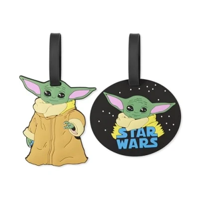 Image of Disney Peers Hardy Star Wars Baby Yoda 2 Piece Luggage Tags