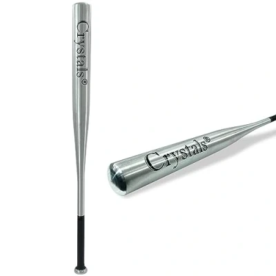Image of Crystals 32 Inch Wooden/Metal Baseball Bat, Aluminium/Wood Bats for Adult and Kids Outdoor Training &amp; Practice Variety of Colours (32 Inch, Silver)