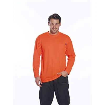 Image of Portwest Day Vis Pocket Long Sleeve T Shirt, Size: XXXL, Colour: Orange, S579ORRXXXL