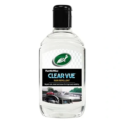 Image of Turtle Wax 51781 Clearvue Car Rain Repellant 300ml Improves Visibility On the Road In All Weather Including Rain, Sleet &amp; Snow Easy to use Glide Formula for Exterior Glass Surface Motorbike Helmet Screen (1)