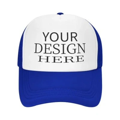 Image of KYZMZC Personalized Baseball Cap Custom Made hat. Design Your own Add Logo/Text/Photo. hat for Men and Women. Blue