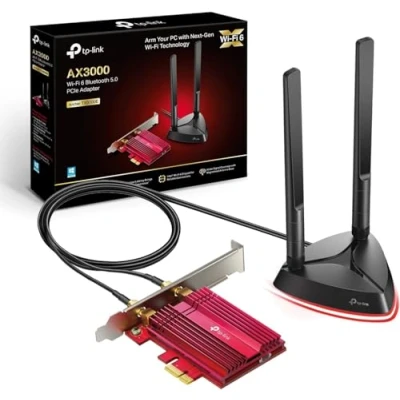 Image of TP LINK AX3000 Wi Fi 6 Bluetooth 5.2 PCI Express Adapter with Two Antennas, Intel AX200, PCIe Network Interface Card for Desktop, Low Profile Bracket Included ( Archer TX3000E)