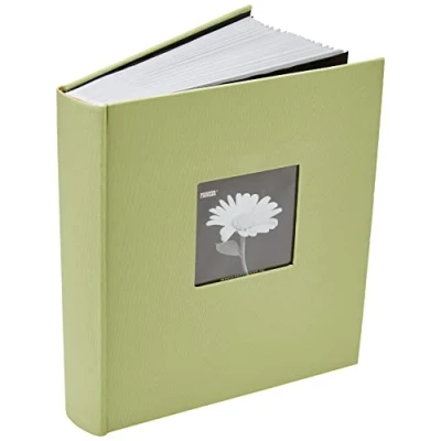 Image of Fabric Frame Cover Photo Album 200 Pockets Hold 5x7 Photos, Sage Green