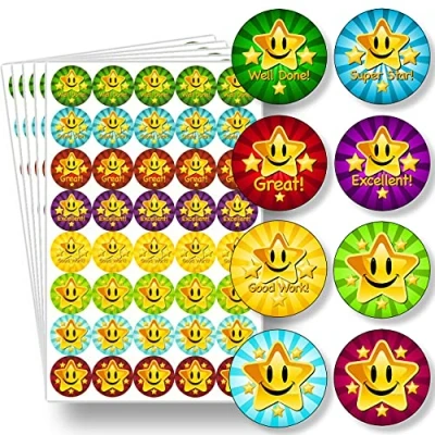 Image of Teacher Reward Stickers For Children 200 Premium Well Done Behaviour, 25mm Kids School Stickers, 8 Design Primary By Innoveem