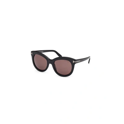 Image of TOM FORD Woman FT1189 ODETTE 01E Sunglasses Acetate Black Brown Butterfly Normal