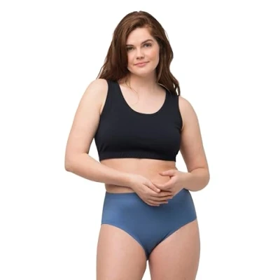 Image of Ulla Popken Women&#039;s Bustier T Shirt Bra, Navy, 58 60